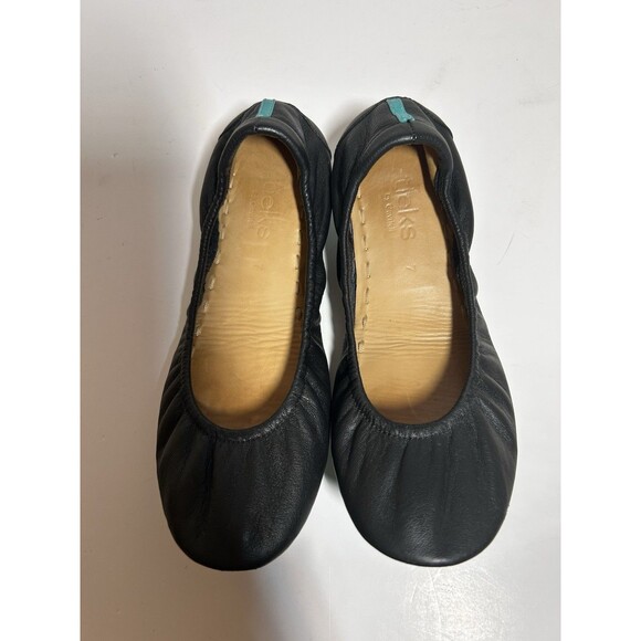 Tieks by Gavrieli Women's Leather Ballet Flats Size 7 Matte Black Euc - Picture 1 of 8
